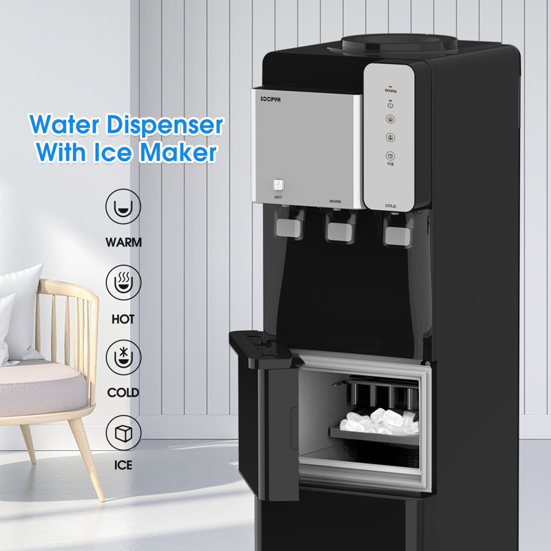 SOOPYK 5 Gallon Water Dispenser with Ice Maker 3 Temperature Black